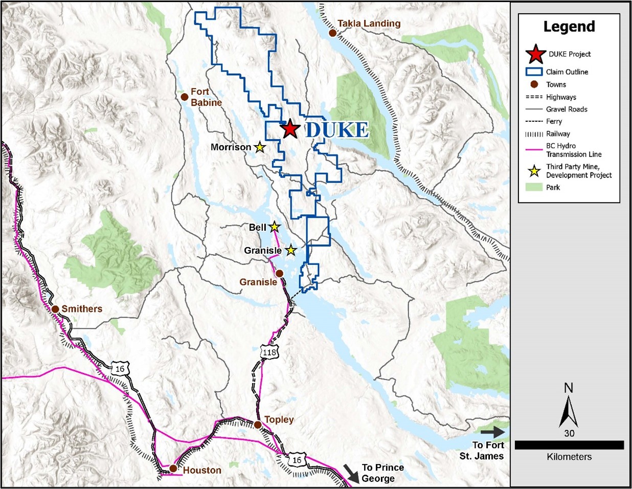 DUKE Mineral Tenures Capture 704 km<sup>2</sup> of Babine Porphyry Belt